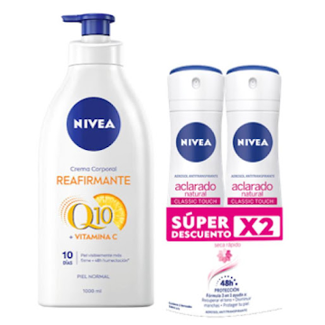 35% dto Combo Crema corporal Q10 litro + 2 und Deo  