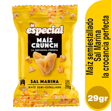 Pasabocas LA ESPECIAL   Maiz Crunch Sal Marina x 29 gramos 