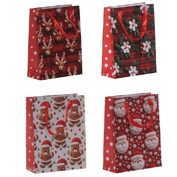 Bolsa De Regalo Navideña Mays Rojo y Blanco Mediana Surtida x 1 und  