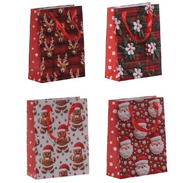 Bolsa De Regalo Navideña Mays Rojo y Blanco Mediana Surtida x 1 und  