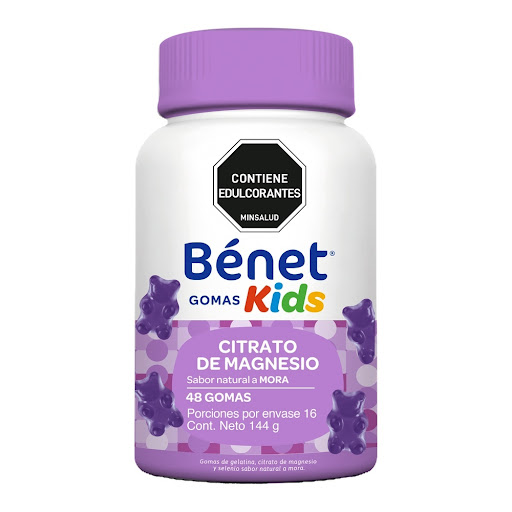 Benet Gomas Kids Citrato de Magnesio Sabor Mora Frasco x 144 g