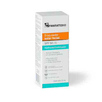 Bloqueador Solar Facial   Farmatodo Sin Color Matificante x 50 ml  