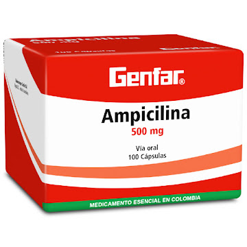 Ampicilina 500 mg Genfar Caja x 100 Tabletas  