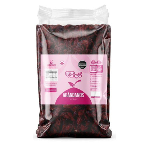 Arándanos Deshidratados Gran Campo Bolsa 1000gr Gran Campo Bolsa x 1000 gr Nuestros arándanos deshidratados son el resultado de un proceso de selección y secado cuidadoso, lo que garantiza un producto de la más alta calidad. Su intenso color y su tamaño son una muestra de su