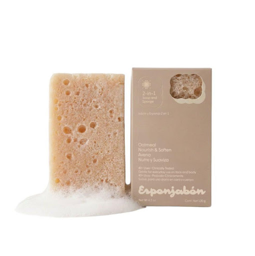 Humectante Esponjabon Jabon+Esponja Aloe Vera r X 120g Esponjabon 120g x 1 Esponjabón, elaborado con sábila y base de glicerina, brinda un efecto humectante mientras limpia, hidrata y suaviza la piel. Es apto para todo tipo de piel, hipoalergénico y aprobado por dermatólogos