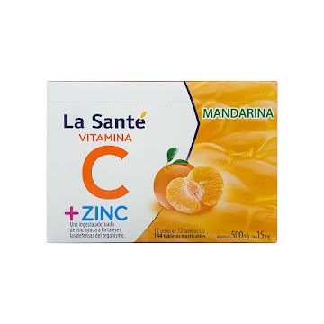 Vitamina C + Zinc La Santé Sabor Mandarina Caja x 144 Tabletas  