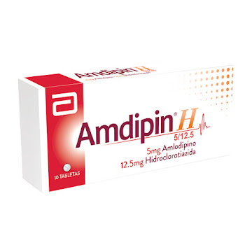 Amdipin H Amlodipino 5mg/12.5mg Caja x 10 Tabletas  