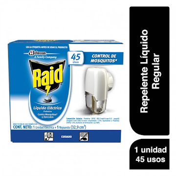//Insecticida RAID Líquido Unidad Eléctrica Contra Zancudos 45N x1Und     