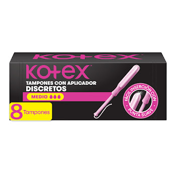 Tampones Kotex con Aplicador Medio Caja x 8 und  