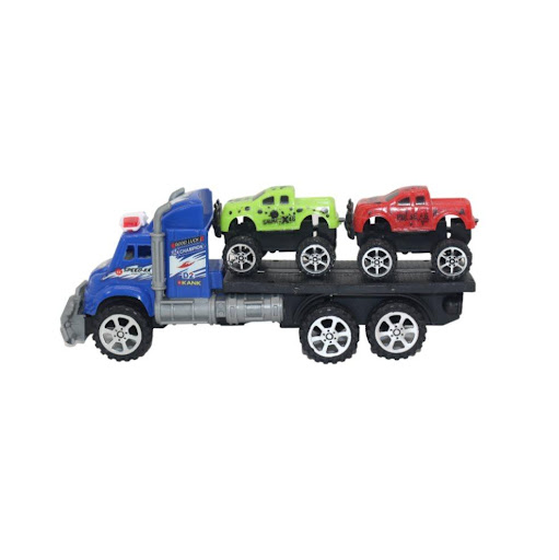 Tractomula Racing Con Carros Friccion Base Y Tapa Plasticos Asociados  x 1 Conjunto de tractomula y carros de fricción, diseñados para entretenimiento y aprendizaje en niños. Este juguete ayuda en el desarrollo de habilidades motoras y coordinación.
