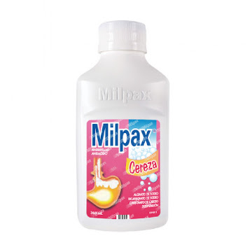 Milpax Cereza Bicarbonato de Sodio + Alginato 267mg/500mg Farma de Colombia Frasco x 360 ml  