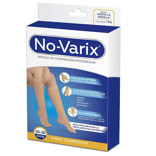 Media de compresión No-Varix mujer 20-30 mmHg  transparente beige S No- Varix  x 1 
