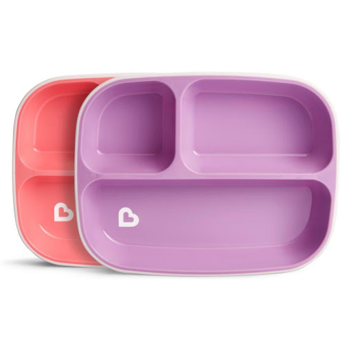 Plato Bebe Morado Fucsia - Divisiones y Base Antideslizante Munchkin Unidad x 1  