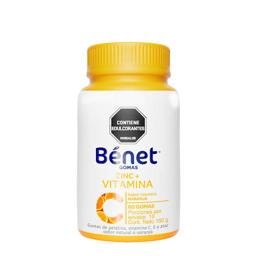Benet Gomas Zinc + Vitamina C Sin Azúcar Frasco x 150 gr