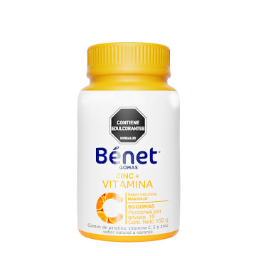 Benet Gomas Zinc + Vitamina C Sin Azúcar Frasco x 150 gr  