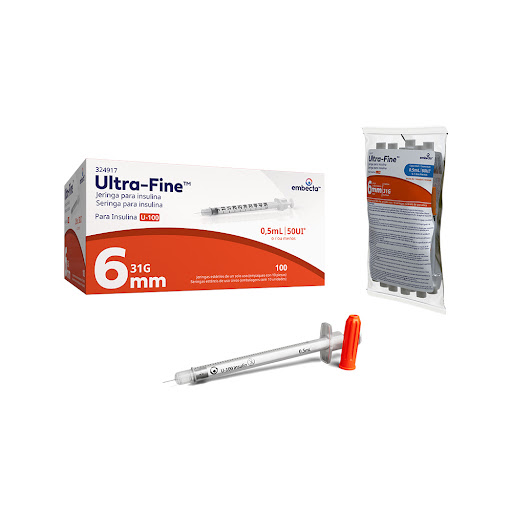 Jeringa Ultra-Fine 6mm 31G x 0.5ml Bolsa x 10 und