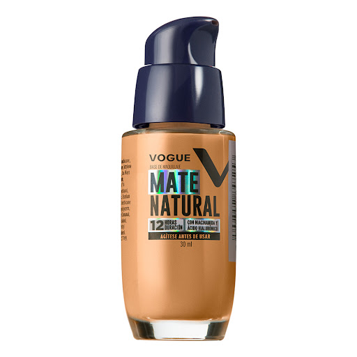 Base Líquida Vogue Mate Natural Tono Panela En Vidrio x 30 ml