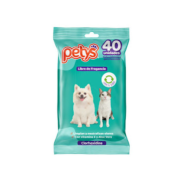 Pañitos Húmedos Petys Clorhexidina Paquete x 40 und  