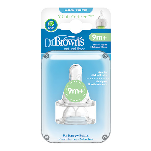 Chupo Para Tetero Dr   Brown'S Natural Flow 9m+ Boca Angosta X 2 Unidades 