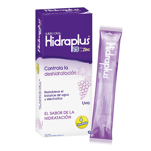 Hidraplus Cloruro de Sodio + Cloruro de Potasio  0,26g/0,15g Tecnoquímicas Caja x 4 Sachets