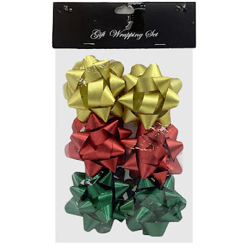 Moño Navideño Mays Color Verde Rojo Dorado x 6 und  