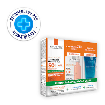 Kit La Roche Posay Anthelios Uvmune + Pure Vitamin C Sérum + Gel Effaclar Pack x 3 und  