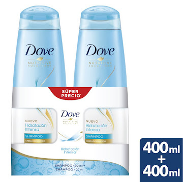 Oferta Shampoo Dove   Hidratación Intensa x400 ml x2 und 