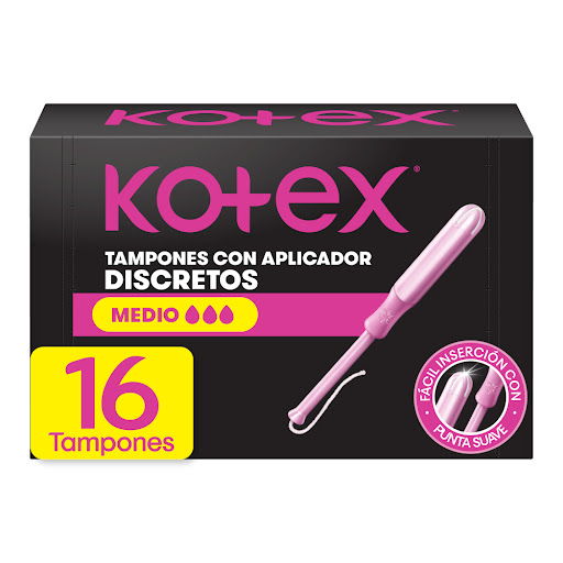 Tampones Kotex con Aplicado Medio Caja x 16 und