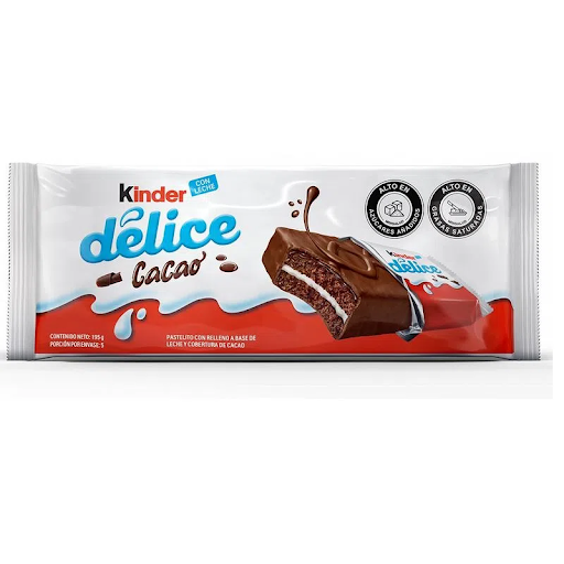 //Pastelito Kinder Delice Cacao Paquete x 5 Unidades