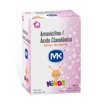 Amoxicilina Clavulánico MK 600 mg/42.9mg Frasco x 100 ml  