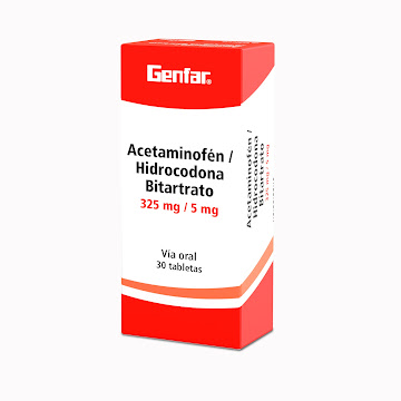 Acetaminofén + Hidrocodona Bitartrato 325mg/5mg Genfar Caja x 30 Tabletas  