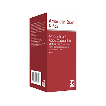 Amoxiclin Duo Niños Amoxicilina + Ácido Clavulánico 250mg/62,5mg Frasco x 90 ml  