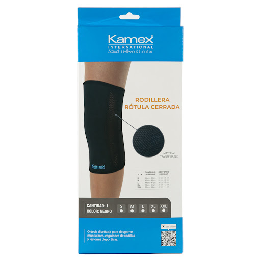 Rodillera Kamex Rótula Cerrada Talla L Negro x 1 und