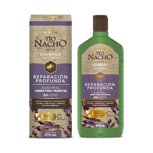 Shampoo Tío Nacho Anti-Caida Reparación Profunda Botella x 415 ml