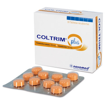 Coltrim Plus Trimebutina Maleato + Simeticona 200mg/120mg Novamed Caja x 30 Tabletas  