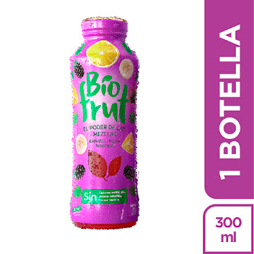 Jugo Biofrut Banano   Mora Naranja Natural X300ml  