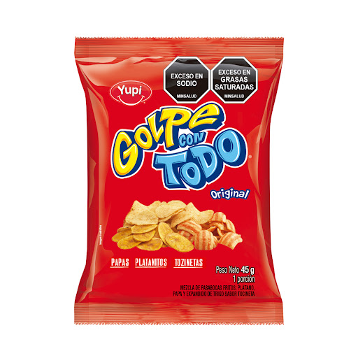 Pasabocas Yupi El Golpe Original Papas Plátanos Tocinetas Paquete x 45 gr