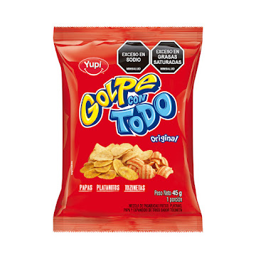 Pasabocas Yupi El Golpe Original Papas Plátanos Tocinetas Paquete x 45 gr  