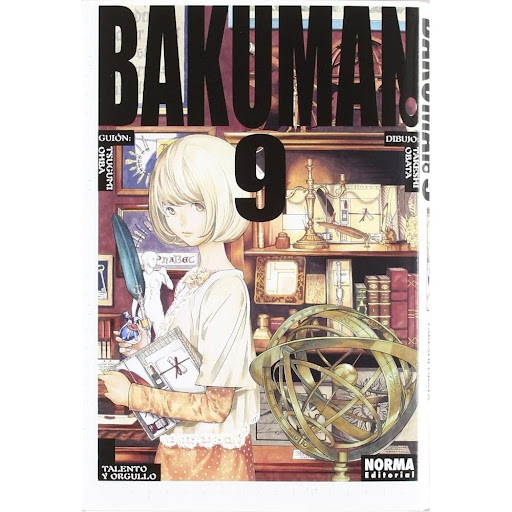 Bakuman No. 9 Editorial Norma Libro x 1.0 BAKUMAN. 09   Autores:Tsugumi Ohba  Colecciones:CÓMIC MANGA  Editoriales:NORMA Editorial  Series:BAKUMAN   LOS AUTORES DE DEATH NOTE SIGUEN DESVELÁNDONOS LOS ENTRESIJOS DEL MUNDO DEL MANGA.   Todos sa
