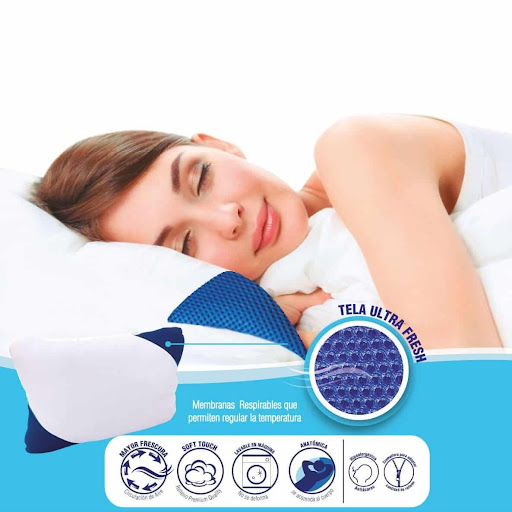 Almohada Befresh X 2 (medias). 65X45 Desknza Combo x 2 x 2 Características:Almohada con membranas respirables en sus puntas que permiten una mayor circulación del aire, Fibra Ultra Soft de excelente calidad, no se deforma con el tiempo ni pierde su cuerpo. Se