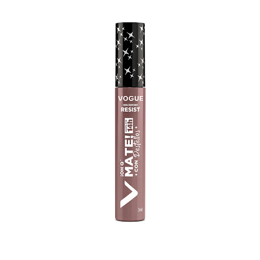 Labial Vogue Resist Mate Con Destellos Tono Deslumbrante Tubo x 3 ml