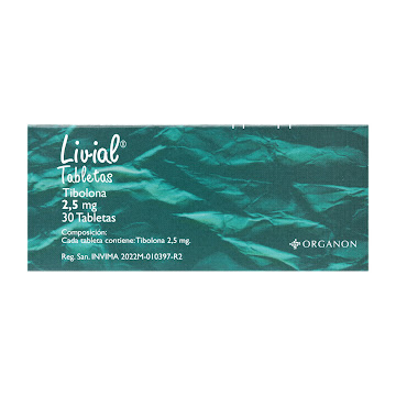 Livial Tibolona 2.5 mg MSD Caja x 30 Tabletas  