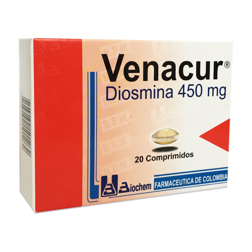 Venacur Diosmina 450 mg Biochem Caja x 20 Comprimidos