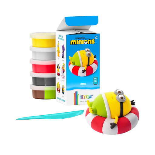 Masa Moldeable Hey Clay Set de Plastilina Minions Ottox 5 Envases Hey Clay Caja x 5 ĦCrea tus propios Minions con el Set de Plastilina HEY CLAY! Este set incluye 5 latas de plastilina de secado al aire en 8 colores diferentes, perfectas para dar vida a Otto de la película Minions. Co