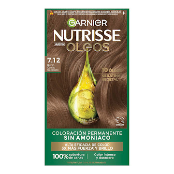 Tintura Garnier Nutrisse Oleos Tono 7.12 Rubio Cenizo Nacarado x 160 ml  