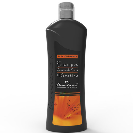 Shampoo Gusano De Seda ANDREA COSMETICS 600ml x 1 El Shampoo Gusano de Seda & Keratina SIN SAL y SIN PARABENOS limpia profundamente el cabello removiendo la grasa y los residuos. Gracias a la efectividad de sus componentes proporciona acondicionamien