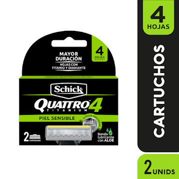 Repuestos Schick Quattro 4 Titanium Piel Sensible x 2 und  