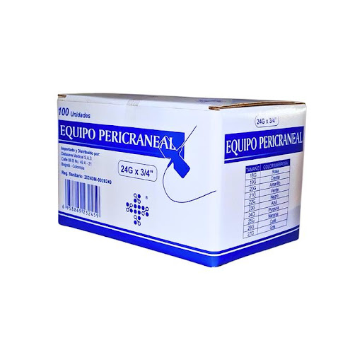 PERICRANEAL 24 G X 3/4 DATASAVE Datasave caja x 100 Descripción detallada:
Componentes:
El pericraneal incluye una aguja intravenosa de acero quirúrgico con aletas suaves y flexibles que se fijan a la piel.
Uso:
Se utiliza para administrar líquidos o m