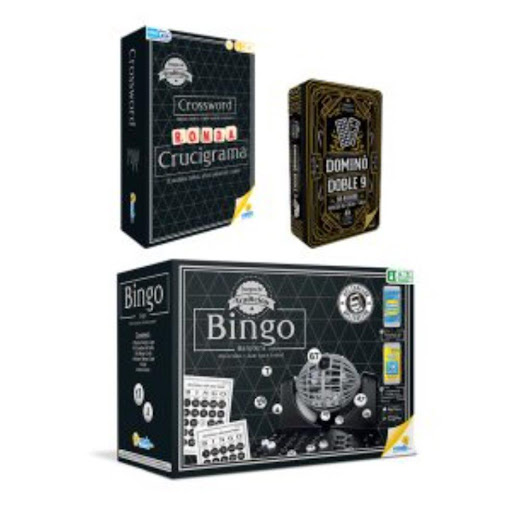 Oferta 60: Bingo + Crucigrama Tradición + Domino Doble 9 Lata RONDA CAJA x 1 