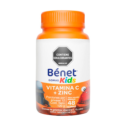 Benet Gomas Kids Vitamina C + Zinc Frasco x 48 und